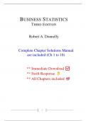 Solutions for Business Statistics 3rd Edition Donnelly (All Chapters included)