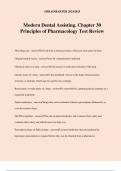 Modern Dental Assisting. Chapter 30 Principles of Pharmacology Test Review