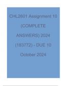 CHL2601 Assignment 10 (COMPLETE ANSWERS) 2024 (183772) - DUE 10  October 2024