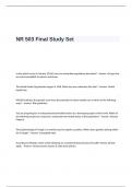 NR 503 Final Exam Study Set