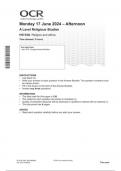 OCR A Level Religious Studies  H573/02 Religion and ethics   June 2024