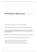 NR 503 Week 4 Midterm Quiz with Correct Answers