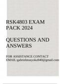 RSK4803 Exam pack 2024(Questions and answers)