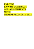 PVL 3702 LAW OF CONTRACT ALL ASSIGNMENTS WITH MEMOS FROM 2012- 2022.