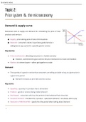 Summary Cambridge International AS Level and A Level Economics Coursebook with CD-ROM, ISBN: 9780521126656  Unit 2 - The price system and the theory of the firm (9708)