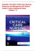 Test Bank for Critical Care Nursing Diagnosis and Management 9th Edition by Linda D. Urden, Kathleen M. Stacy Included All Chapters 1-41