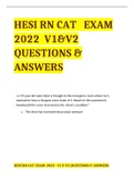 HESI RN CAT EXAM  2022 V1 & V2 LATEST QUESTIONS With ANSWERS GRADED A-PLUS