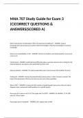 MHA 707 Study Guide for Exam 3 (C)CORRECT QUESTIONS & ANSWERS(SCORED A)