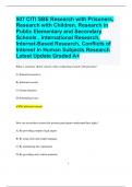 507 CITI SBE Research with Prisoners, Research with Children, Research in Public Elementary and Secondary Schools , International Research, Internet-Based Research, Conflicts of Interest in Human Subjects Research Latest Update Graded A+