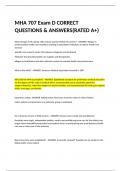 MHA 707 Exam D CORRECT QUESTIONS & ANSWERS(RATED A+)