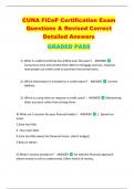 CUNA FiCeP Certification Exam  Questions & Revised Correct  Detailed Answers  GRADED PASS 