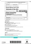 Pearson Edexcel Level 3 GCE Music Technology Advanced Subsidiary COMPONENT 3: Listening and Analysing 