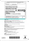 Pearson Edexcel Level 3 GCE Music Technology  Advanced COMPONENT 4: Producing and Analysing QP JUNE 2024 