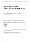  MHA 707 Exam 3 CORRECT QUESTIONS & ANSWERS(RATED A+)