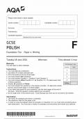 AQA GCSE POLISH FOUNDATION TIER PAPER 4 QUESTION PAPER 2024 (8688 /WF :Writing )