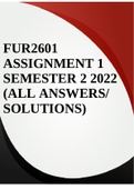 FUR2601 ASSIGNMENT 1 SEMESTER 2 2022 (ALL ANSWERS/ SOLUTIONS)