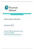 Pearson Edexcel Advanced Level In Physics (9PH0) Paper 03: Advanced Physics III  Mark Scheme (Results) Summer 2024