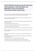 SCSU BIO120 Lab Exam II(Lab instructor Paul Campano's Microbiology Lab (BIO120) course at Southern Connecticut State University) fully solved