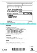 Pearson Edexcel Level 3 GCE Politics Advanced Subsidiary PAPER 1: UK Politics QP MAY 2024