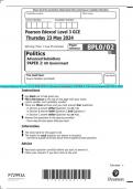 Pearson Edexcel Level 3 GCE POLITICS Advanced Subsidiary PAPER 2: UK Government QP MAY 2024