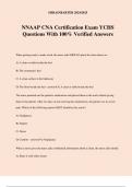 NNAAP CNA Certification Exam YCHS Questions With 100% Verified Answers