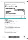   Pearson Edexcel Level 3 GCE PSYCHOLOGY Advanced PAPER 3: Psychological Skills QP JUNE 2024