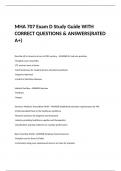  MHA 707 Exam D Study Guide WITH CORRECT QUESTIONS & ANSWERS(RATED A+)