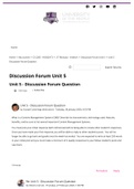 CS 2205 Unit 5 - Discussion Forum Questions