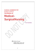 CLINICAL HANDBOOK FOR BRUNNER & SUDDARTH’S TEXTBOOK OF Medical-Surgical Nursing