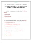 NIH GROUP B PATIENT 1-6 STROKE SCALE POST TEST EXAM QUESTION COMPLETE 150 QUESTIONS AND CORRECT SOLUTIONS LATEST 2024-2025 