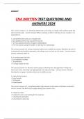 CNA WRITTEN TEST QUESTIONS AND  ANSWERS 2024