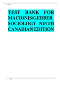 TEST BANK FOR MACIONIS/GERBER SOCIOLOGY NINTH CANADIAN EDITION