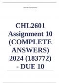 CHL2601 Assignment 10 (COMPLETE ANSWERS) 2024 (183772) - DUE 10 October 2024 ; 100% TRUSTED Complete, trusted solutions and explanations.. Ensure your success with us.. 