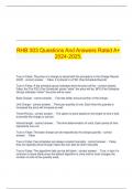   RHB 303 Questions And Answers Rated A+ 2024-2025.