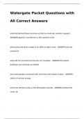 Watergate Packet Questions with All Correct Answers