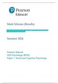 Pearson Edexcel Level 3 GCE PSYCHOLOGY Advanced Subsidiary PAPER 1: Social and Cognitive Psychology  QP MAY 2024