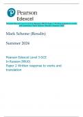 Pearson Edexcel Level 3 GCE In Russian (9RU0) Paper 2 Written response to works  and translation Mark Scheme (Results) Summer 2024 