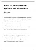 Nixon and Watergate Exam Questions and Answers 100% Correct