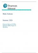 Pearson Edexcel GCE In Spanish (9SP0) Paper 03 Speaking Mark Scheme Summer 2024 