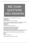 RBC EXAM QUESTIONS AND ANSWERS