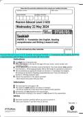 Pearson Edexcel Level 3 GCE Turkish Advanced PAPER 1: Translation into English, Reading  comprehension and Writing (research task) QP MAY 2024