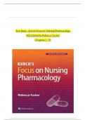 TEST BANK For Karch's Focus on Nursing Pharmacology, 9th Edition by Rebecca Tucker, All Chapters 1 to 59 complete Verified editon  |newest  version 2024|25 A+