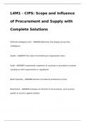 L4M1 - CIPS: Scope and Influence of Procurement and Supply with Complete Solutions