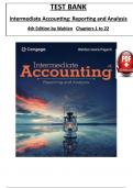 Test Bank for Intermediate Accounting: Reporting and Analysis 4th Edition by James Wahlen, ISBN: 9780357905708, All 22 Chapters Covered, Verified Latest Edition