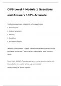 CIPS Level 4 Module 1 Questions and Answers 100% Accurate