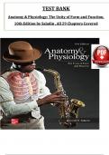 Test Bank for Anatomy and Physiology: The Unity of Form and Function, 10th Edition by Saladin, ISBN: 9781265328627, All 29 Chapters Covered, Verified Latest Edition