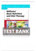 TEST BANK FOR WILLIAMS’ BASIC NUTRITION AND DIET THERAPY 16TH EDITION BY NIX Chapter 1-23 | Complete Guide || newst edition 2024|25 A+