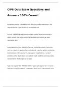 CIPS Quiz Exam Questions and Answers 100% Correct