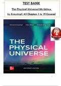 The Physical Universe, 18th Edition by Konrad Krauskopf - Test Bank, All 19 Chapters Covered