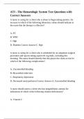 ATI - The Hematologic System Test Questions with Correct Answers